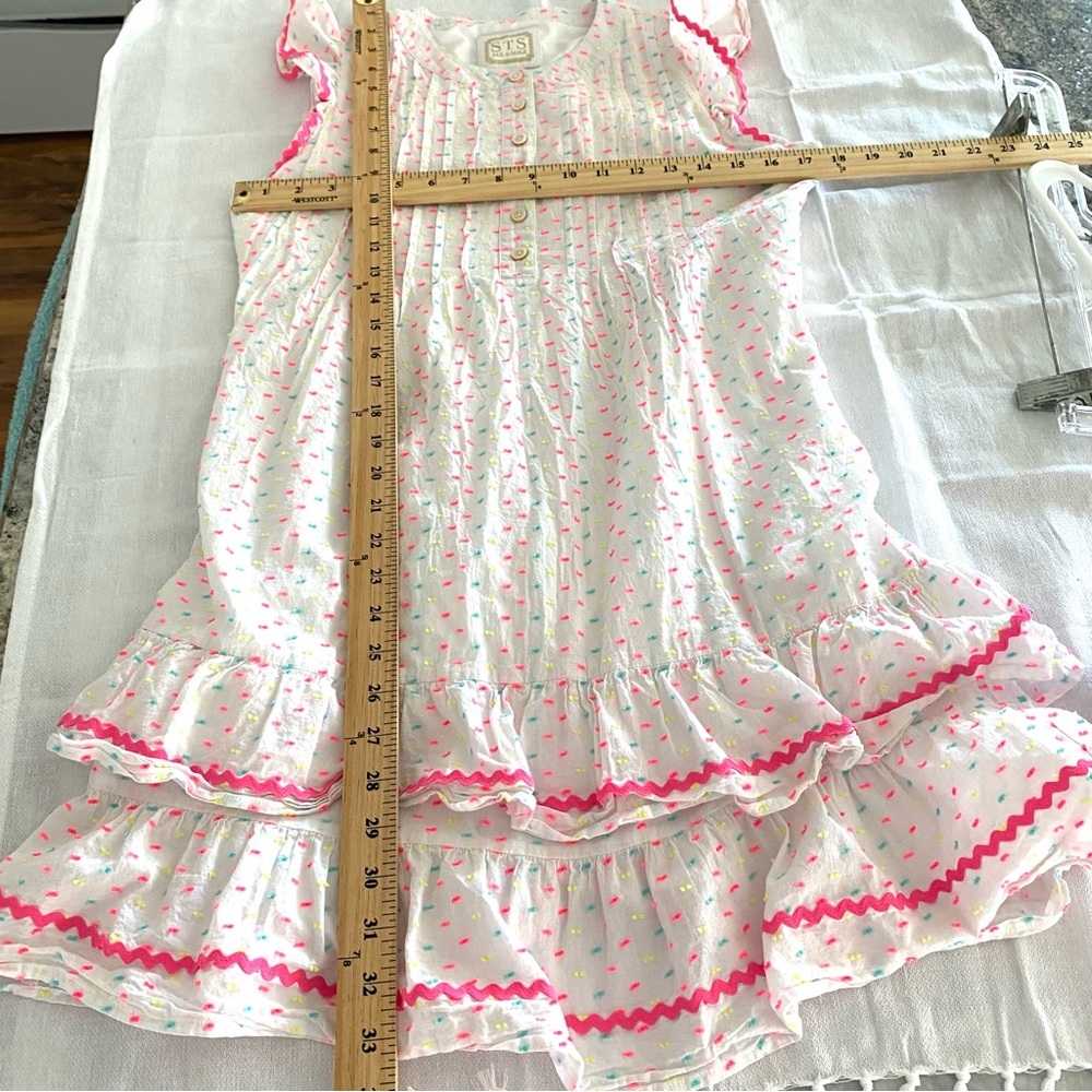 NWOT Sail to Sable dress Neon Clip Dot multi confetti with Pom Poms SZ Small. - Picture 5 of 13